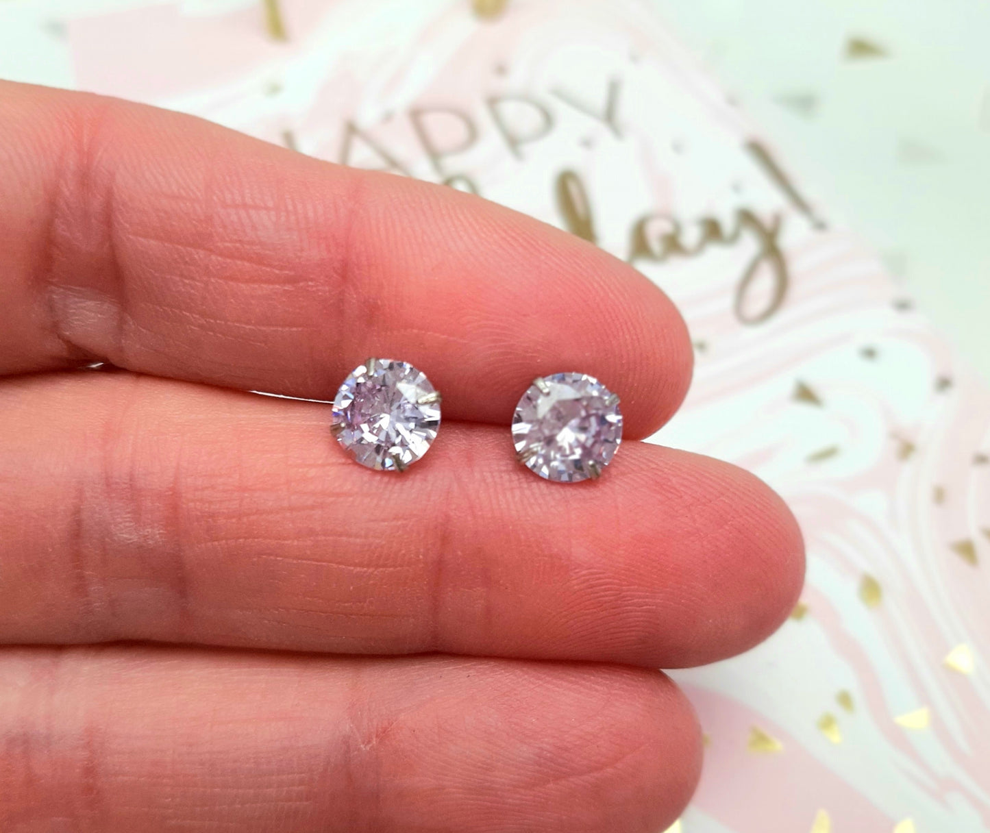 Puces d'oreilles argent 925 poinçonné mauve