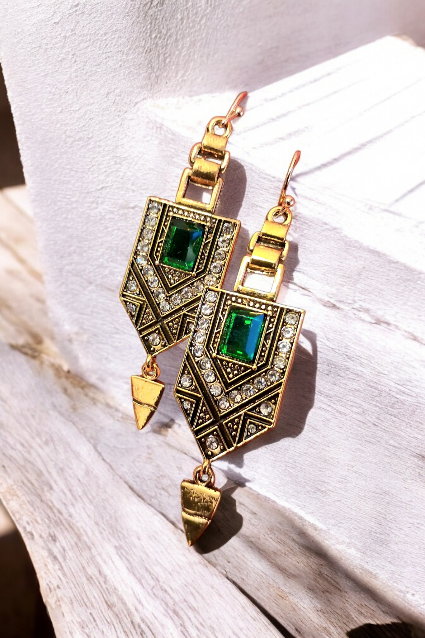 Boucles d'oreilles géométriques art déco