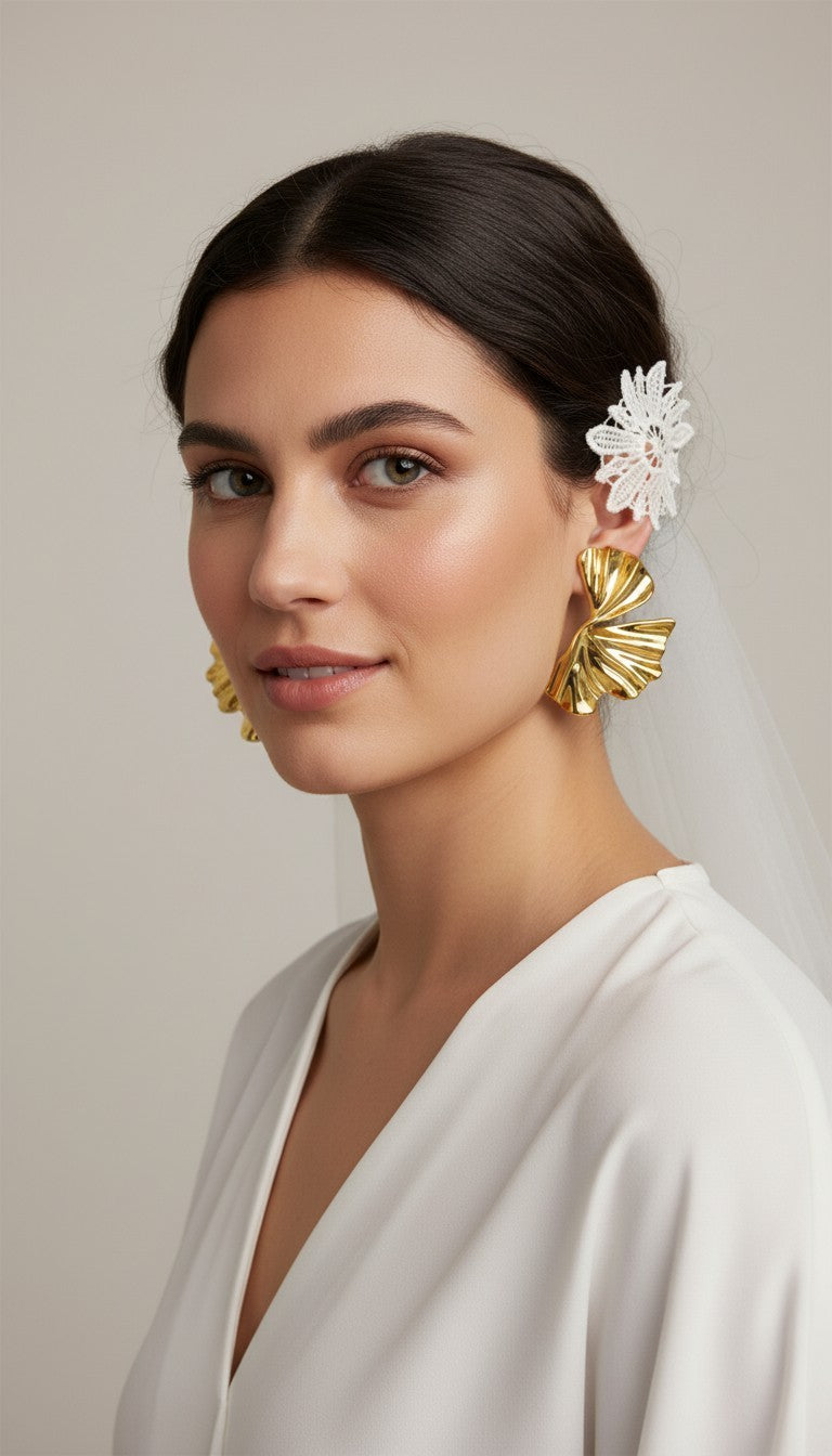 Boucles d'oreilles volutes drapées XXL
