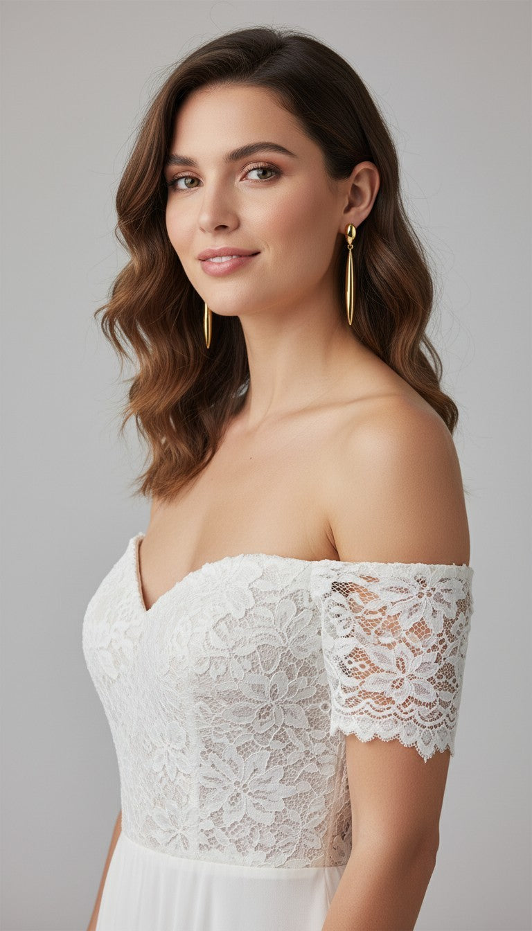 Longues boucles d'oreilles gouttes allongées or fin 14K