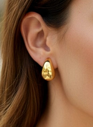Créoles argent 925 plaqué or 18K gouttes