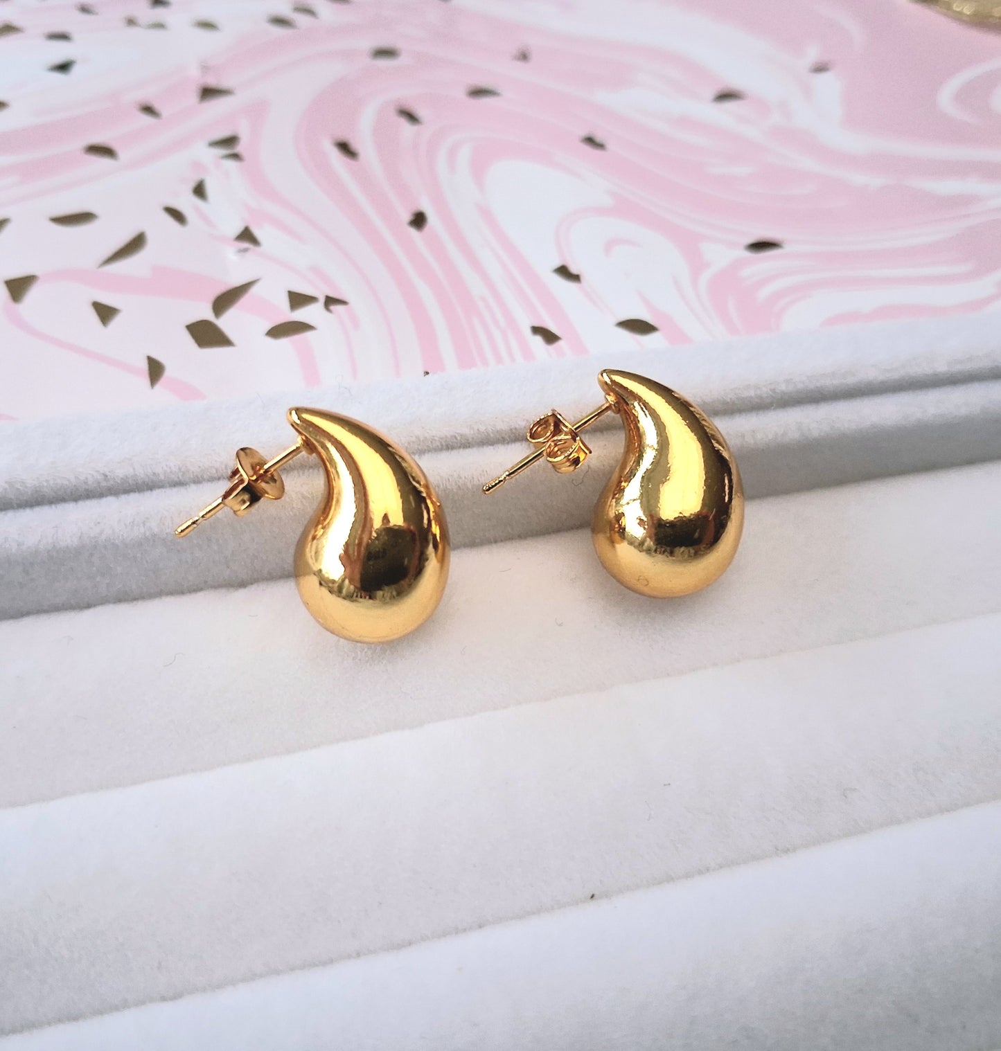 Créoles argent 925 plaqué or 18K gouttes