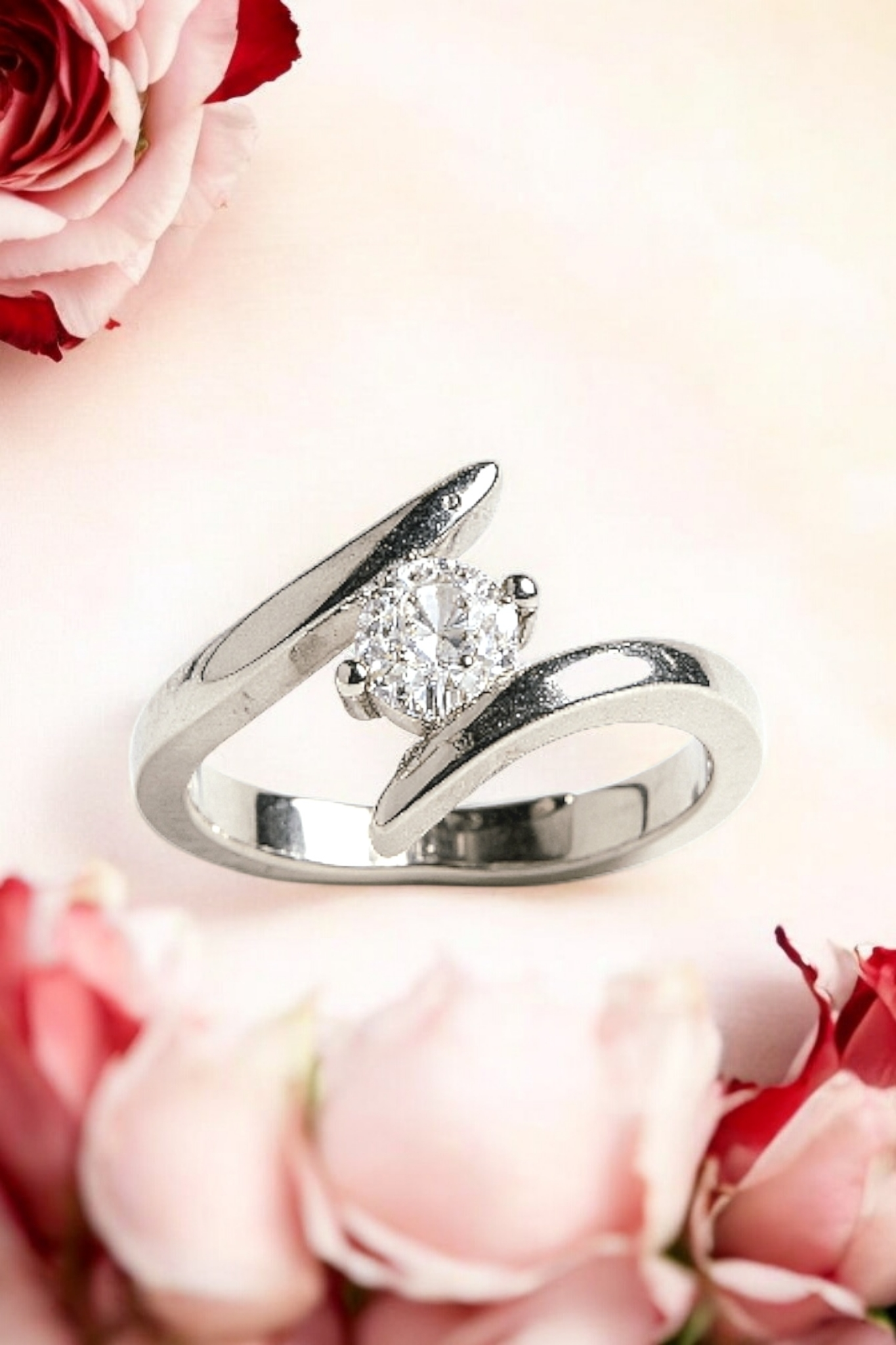 Bague argent 935 poinçonné solitaire
