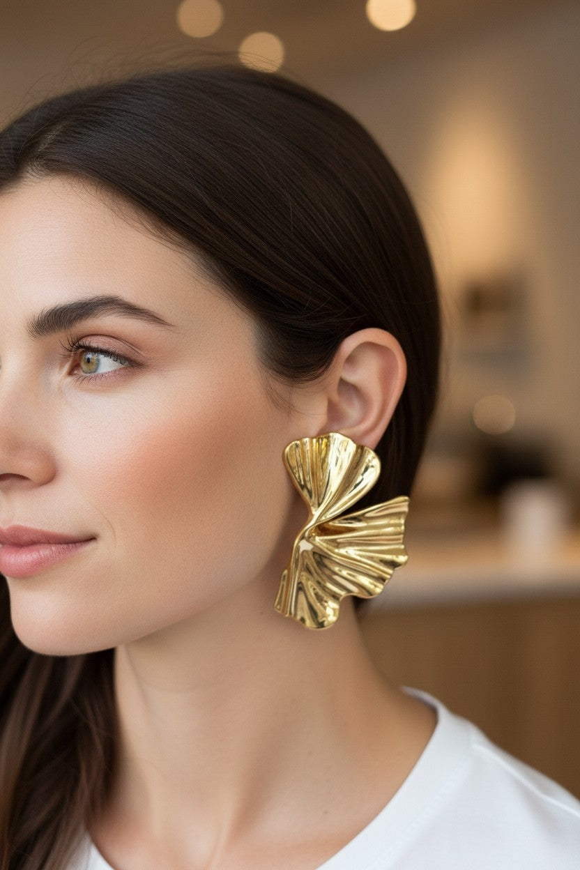 Boucles d'oreilles volutes drapées XXL