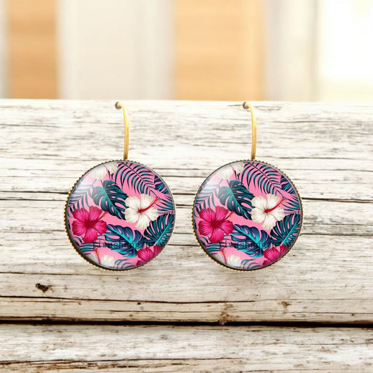Boucles d'oreilles dormeuses fleurs des îles