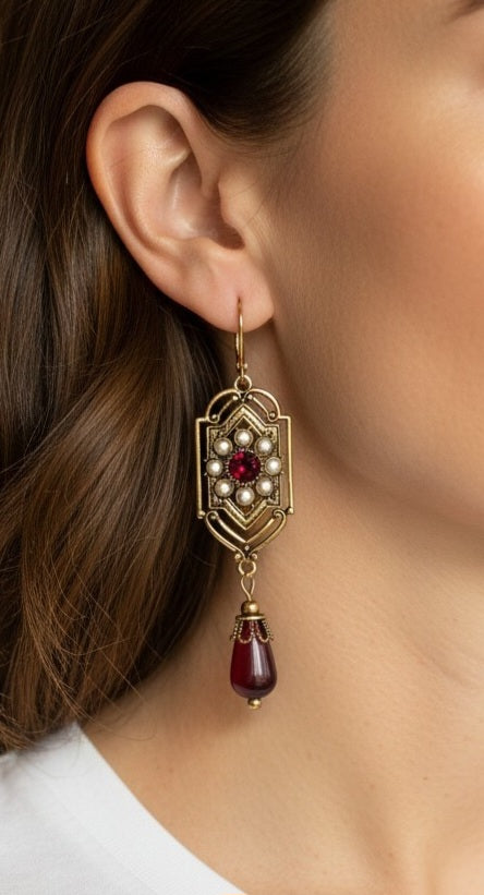 Boucles d'oreilles charme art déco