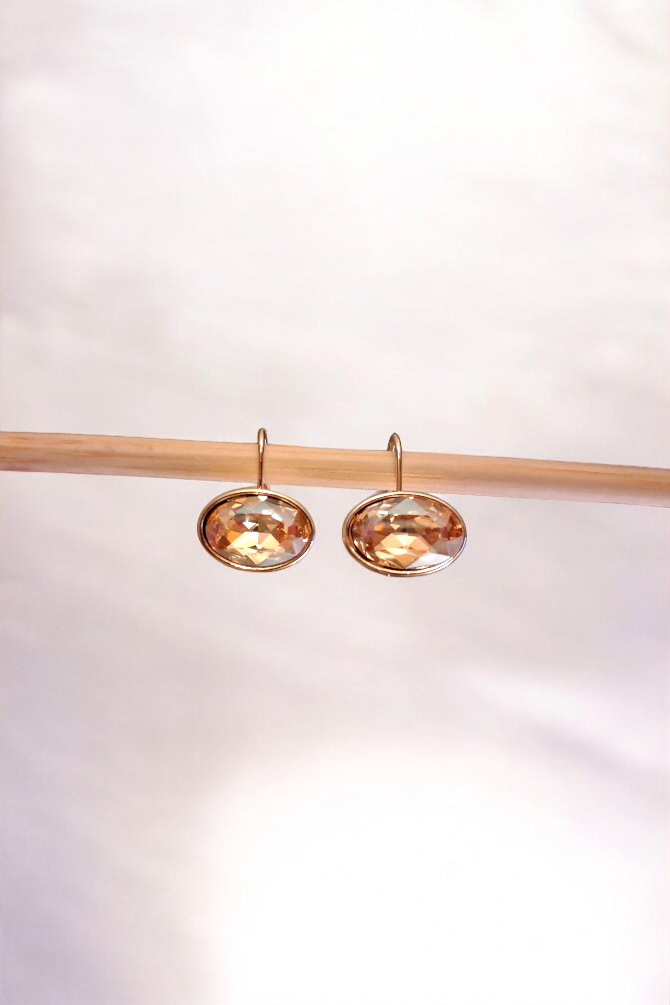 Dormeuses ovales champagne rosé