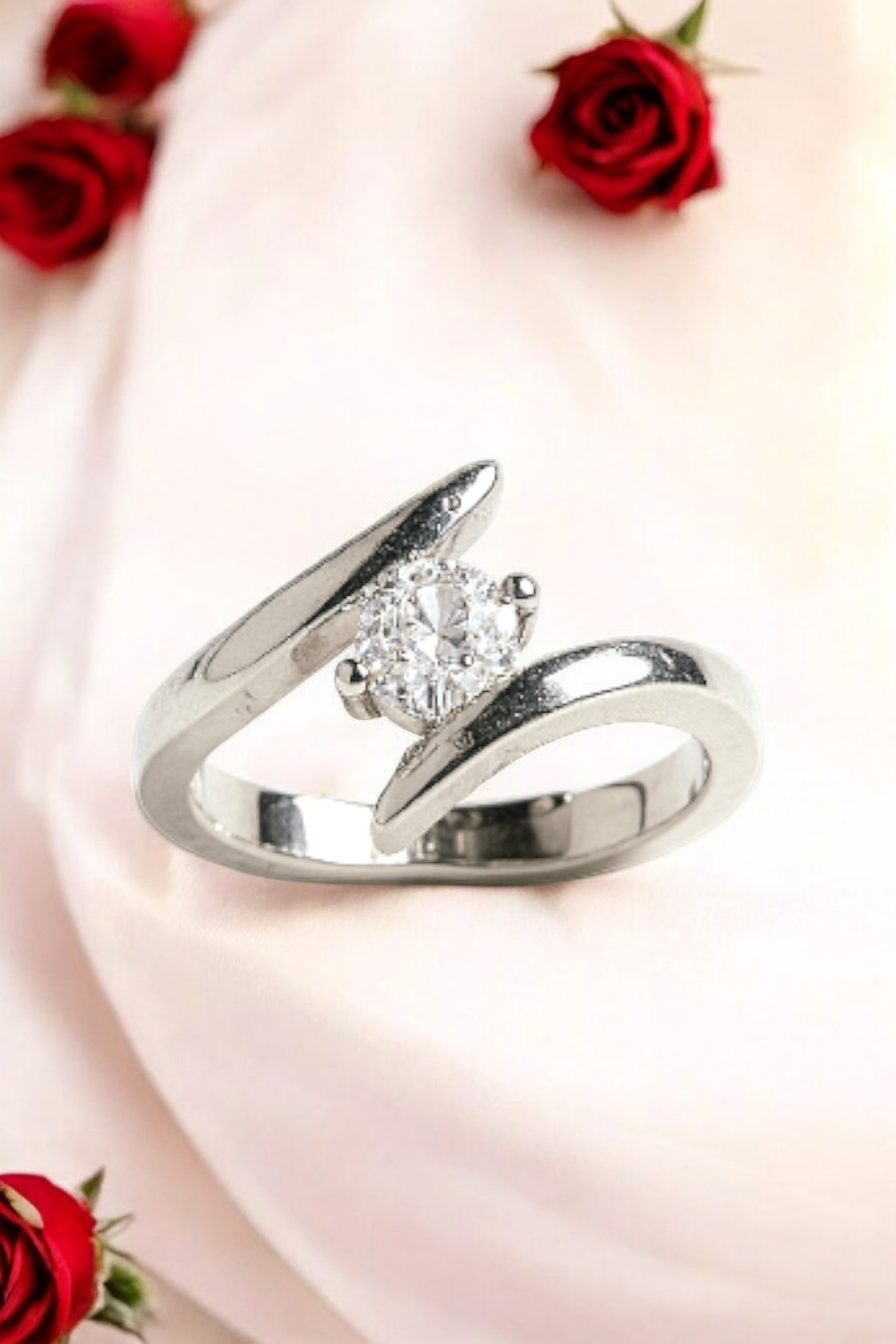 Bague argent 935 poinçonné solitaire