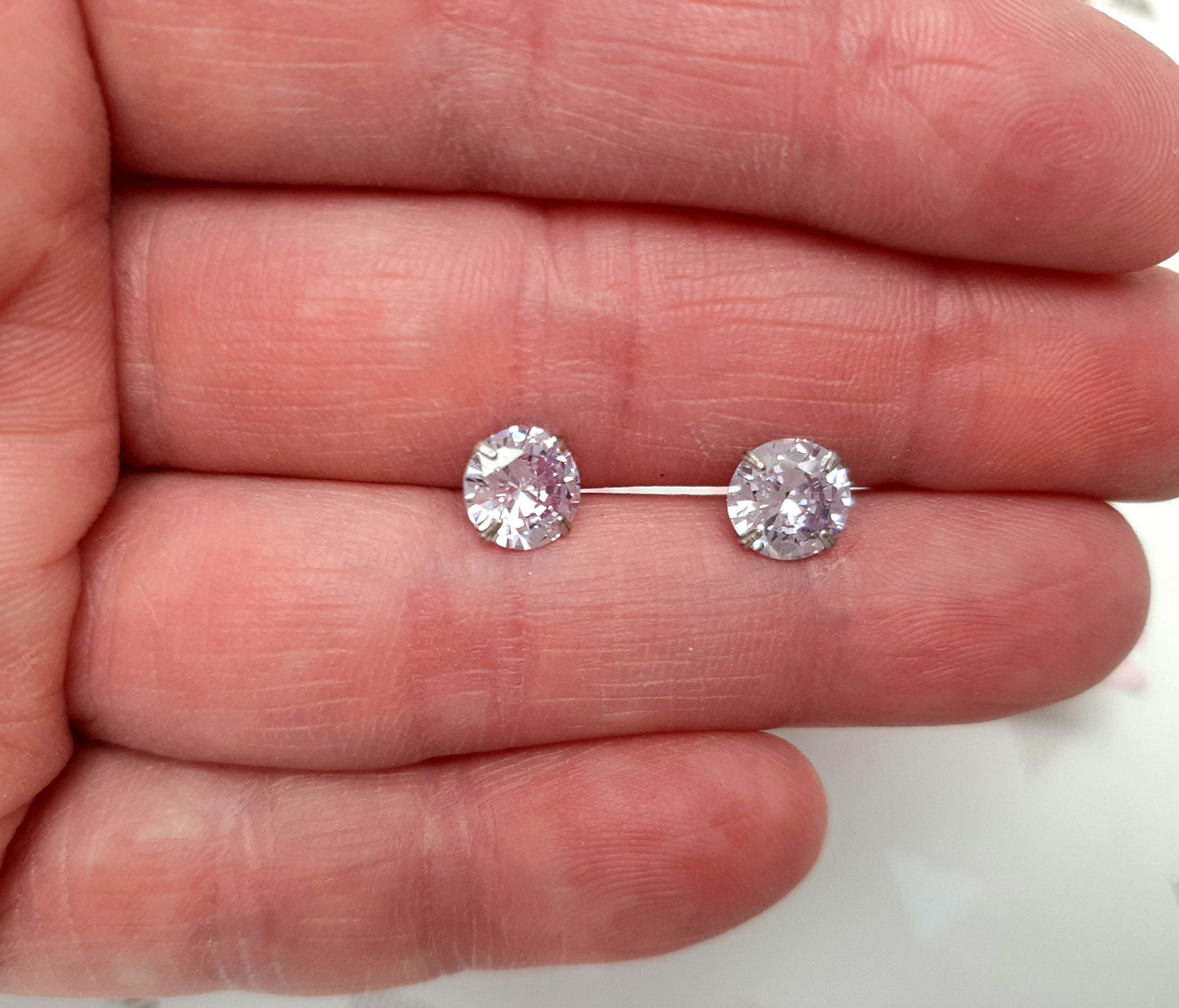 Puces d'oreilles argent 925 poinçonné mauve