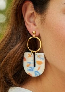 Boucles d'oreilles pendantes polymère millefiori