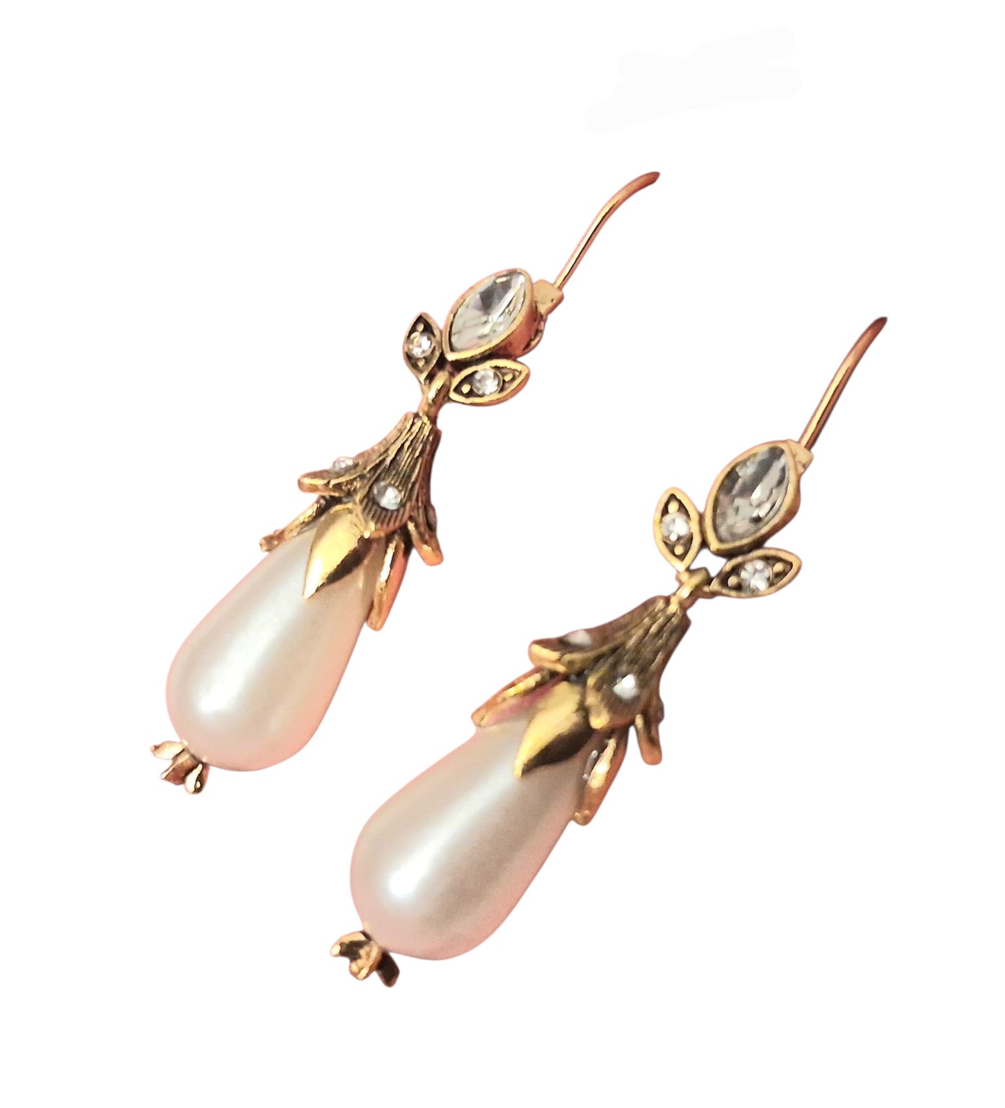 Dormeuses antiques goutte nacrée baroque