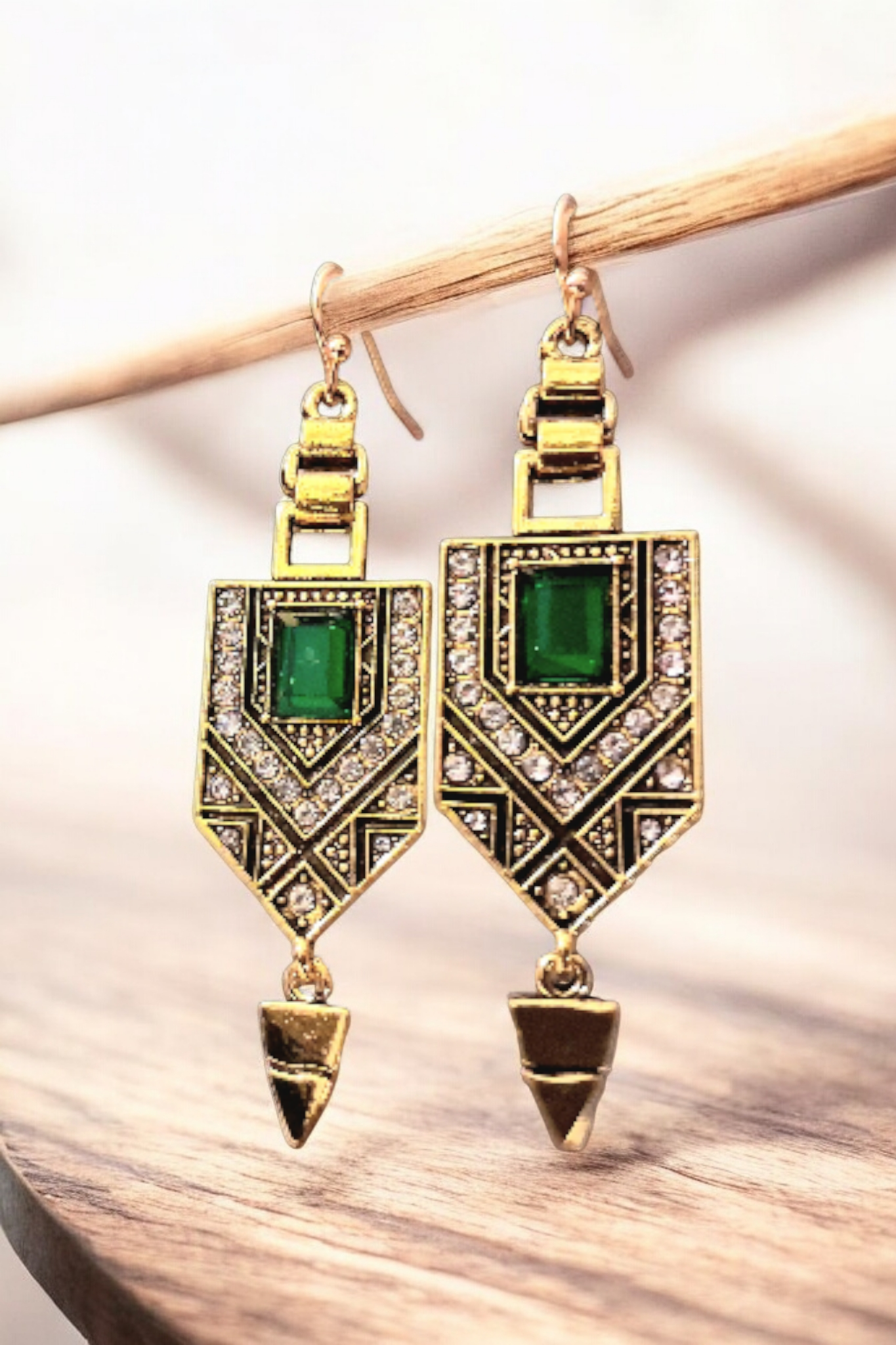 Boucles d'oreilles géométriques art déco