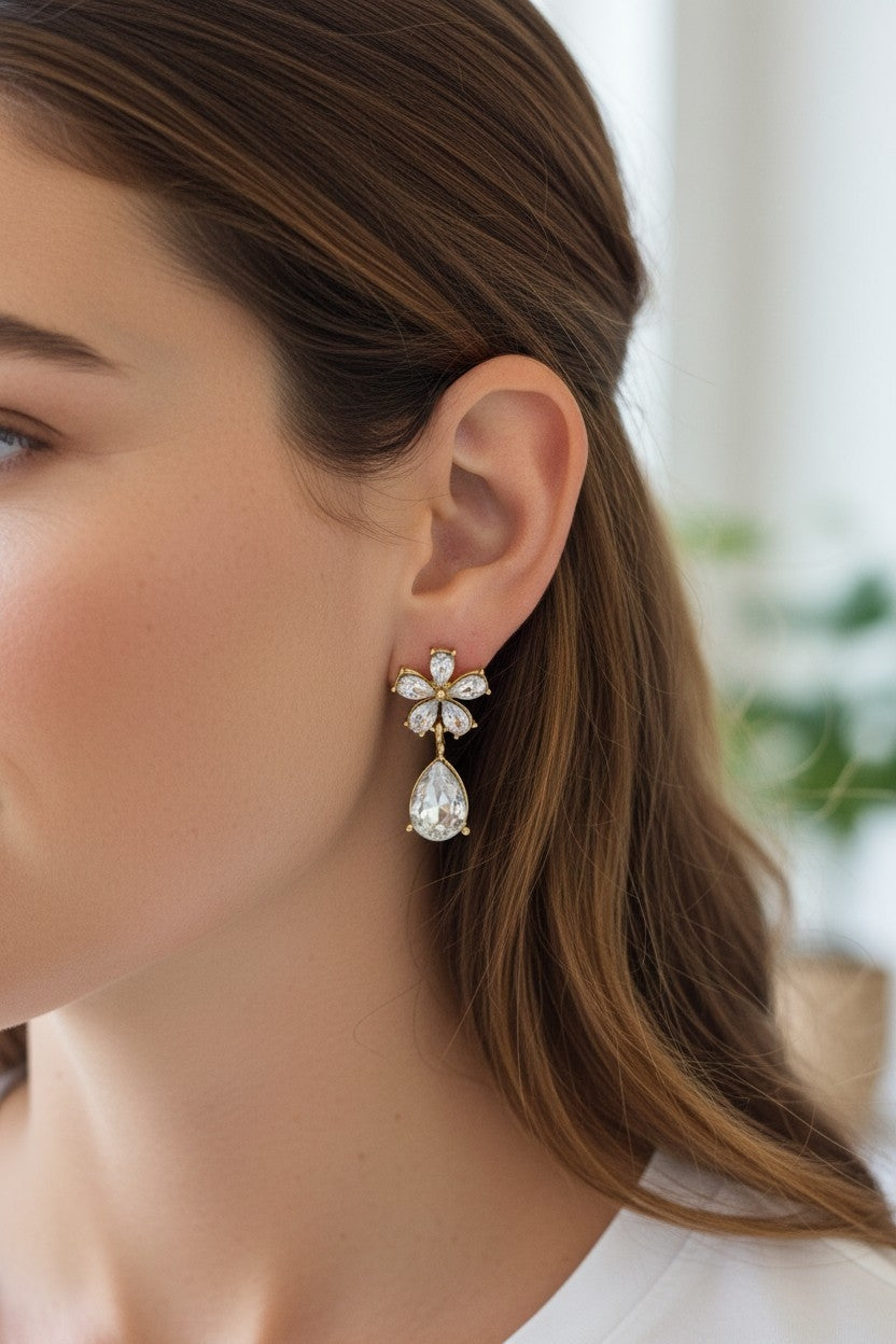 Boucles d'oreilles fleurs de givre