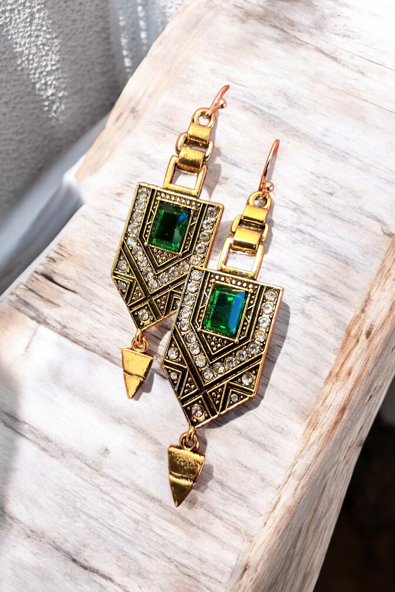 Boucles d'oreilles géométriques art déco