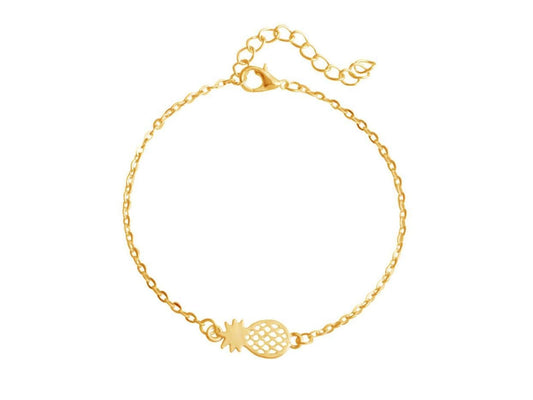 Bracelet fin ananas laiton doré