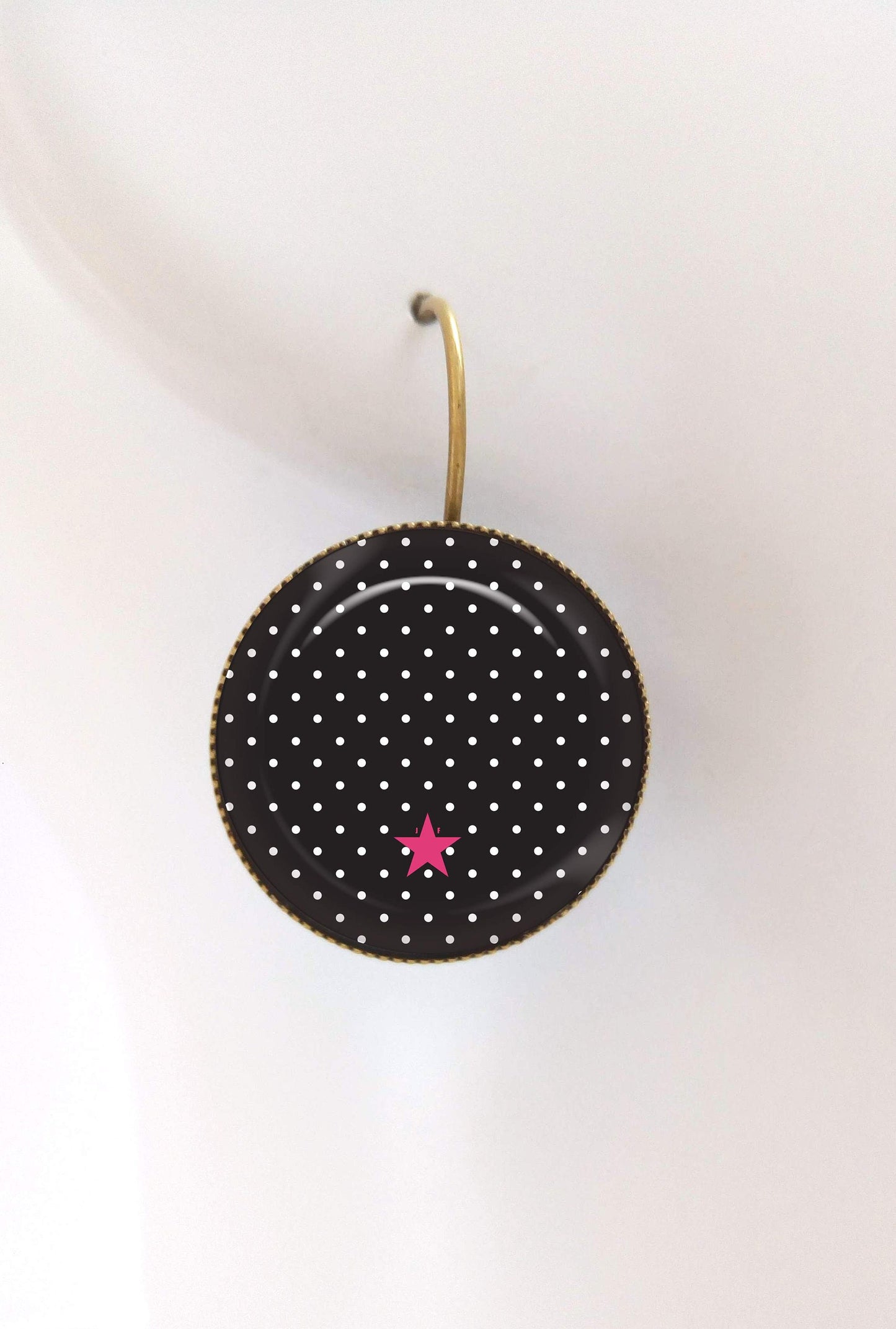 Dotted striped cabochon stud earrings