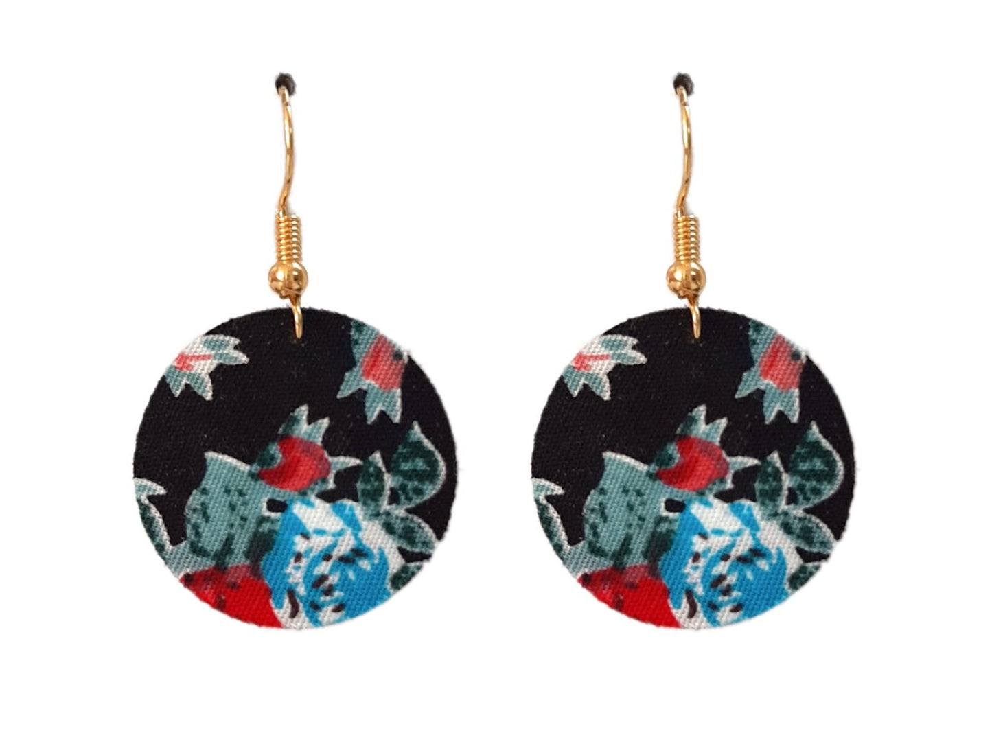 Boucles d'oreilles tissu liberty fleurs