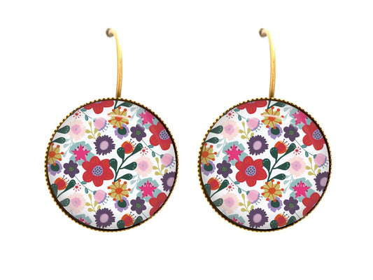 Boucles dormeuses cabochon liberty femme