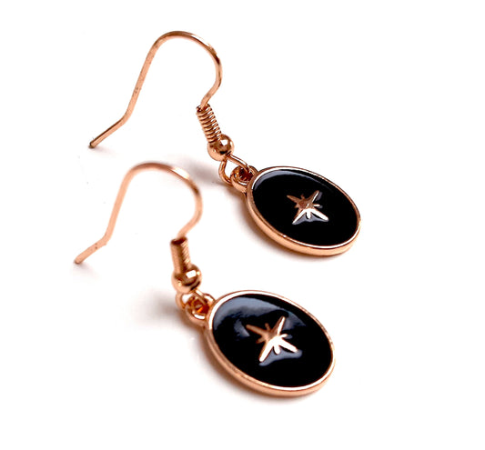 Boucles d'oreilles émail epoxy ONYX