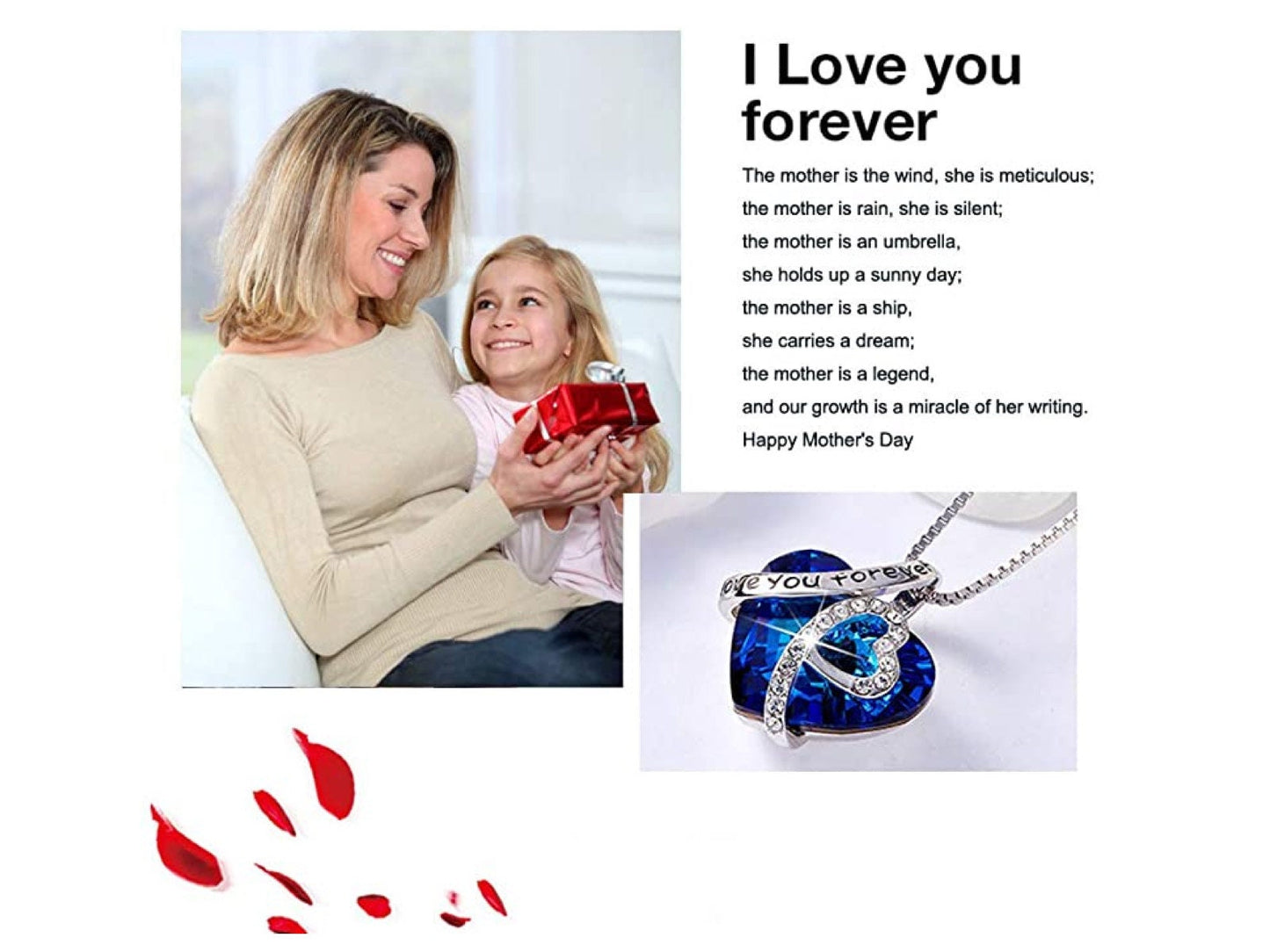 I love you forever crystal necklace