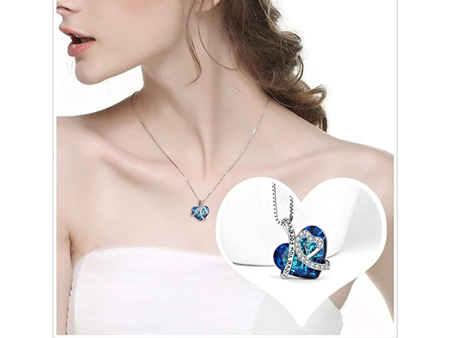 I love you forever crystal necklace