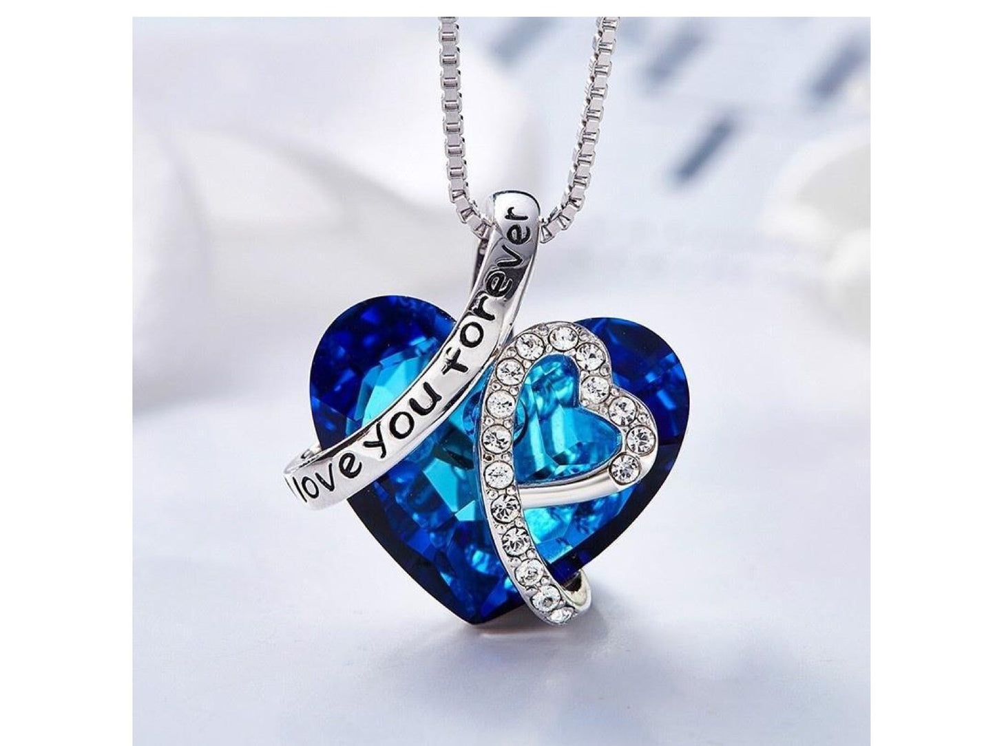 I love you forever crystal necklace