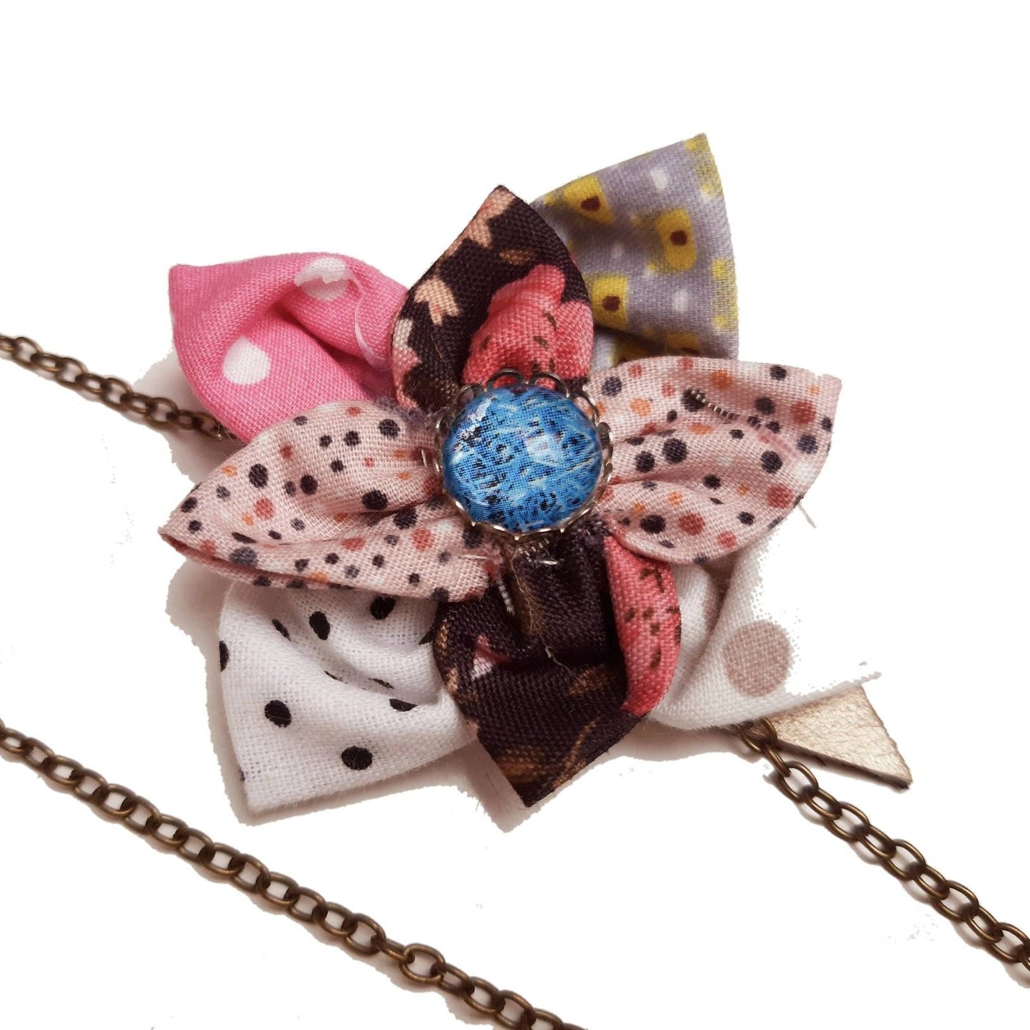 Women's necklace chain flower kansashi leather gift birthday Christmas Valentine's Day
