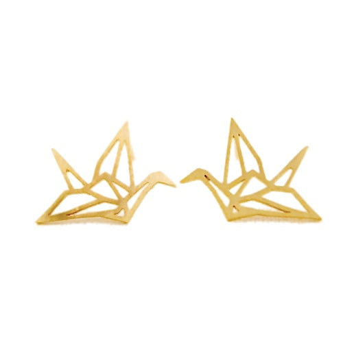 Puces d'oreilles studs grues japonaises origami